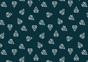 Geometric triangles vector pattern on a dark blue background