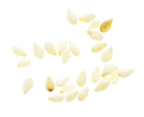 Sesame seeds isolated on white background