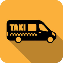 taxi bus, van or shuttle bus logo. flat design. vector