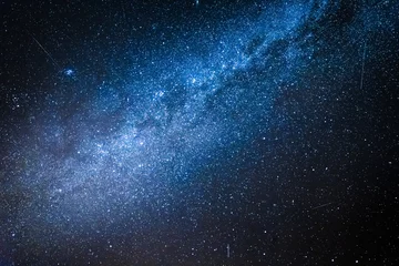 Foto op Canvas Blauwe en prachtige melkweg met miljoen sterren & 39 s nachts © shaiith