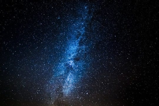 Blue Milky way with million stars at night
