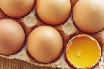 eggs on wooden background
