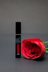 lipstick item isolated on black background