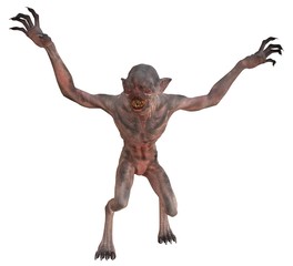 Mutant monster isolated on white background 3d illustration © elenaed