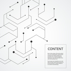 Hexagonal technology pattern. Molecular connect composition