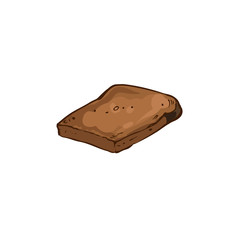 Hand drawn bread isolated on white background. Bread slice icon vector illustration in sketch style.