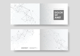 Abstract geometric background with connected lines and dots. Technology vector brochure cover design