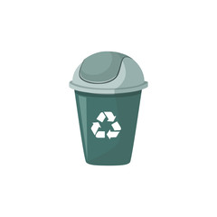 Trash bin vector illustration isolated on white background.