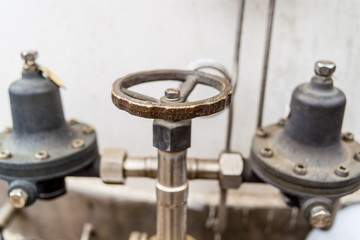 Manual valve installed in industrial piping