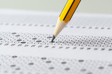 Test score sheet with answers