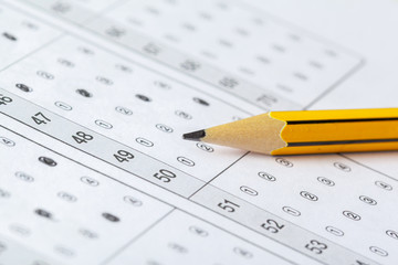 Test score sheet with answers