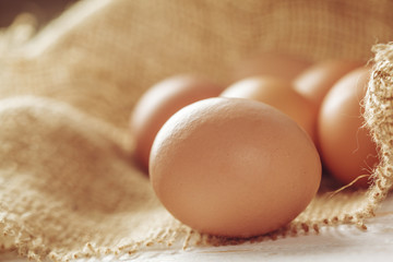 eggs on wooden background