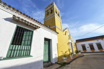 Fototapeta na wymiar Colonial church in Mompox, Colombia.