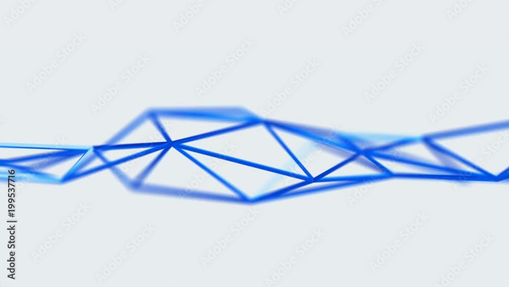Poster abstract 3d rendering of geometric shape. cgi loop animation with lines. modern background with poly