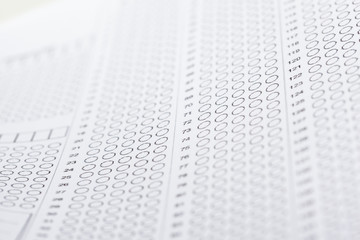 Obraz premium Arkusz wyników testu z odpowiedziami