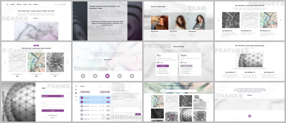 Canvas Prints set of vector templates for website design, minimal presentations, portfolio. simple elements on whi