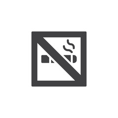 No smoking vector icon. filled flat sign for mobile concept and web design. Forbidden sign simple solid icon. Symbol, logo illustration. Pixel perfect vector graphics