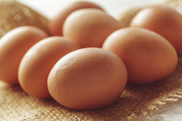 eggs on wooden background