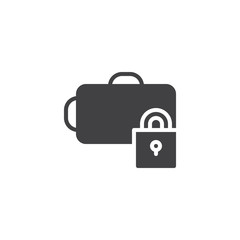 Luggage lock vector icon. filled flat sign for mobile concept and web design. Luggage storage simple solid icon. Symbol, logo illustration. Pixel perfect vector graphics