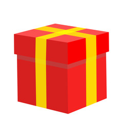 Fototapeta premium Red gift box . Isolated on a white background. Vector