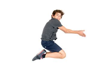 Fototapeta na wymiar Jumping boy