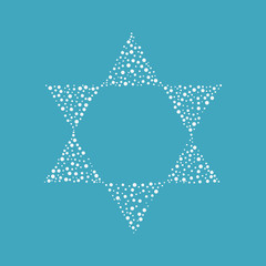 Israel Independence Day holiday flat design white dots pattern in star of david shape