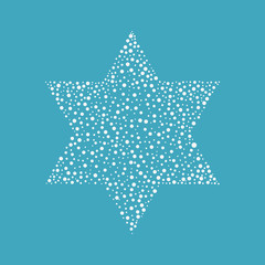 Israel Independence Day holiday flat design white dots pattern in star of david shape