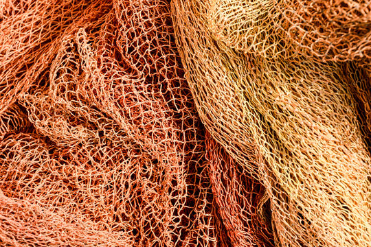 Close up view of fishing net
