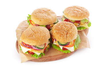 burger on white background