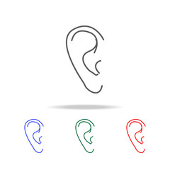 Fototapeta premium Vector line ear icon. Elements of human body part multi colored icons. Premium quality graphic design icon. Simple icon for websites, web design, mobile app, info graphics