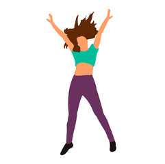 flat style girl dancing, no person