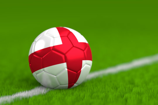 Soccer Ball With English Flag 3D Render