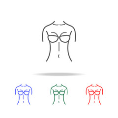 Female body silhouette front belly  icon. Elements of human body part multi colored icons. Premium quality graphic design icon. Simple icon for websites, web design, mobile app