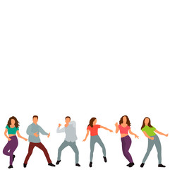  flat style people dancing