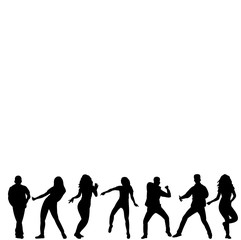 silhouette of people dancing