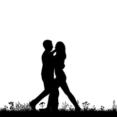 silhouette of people dancing on nature