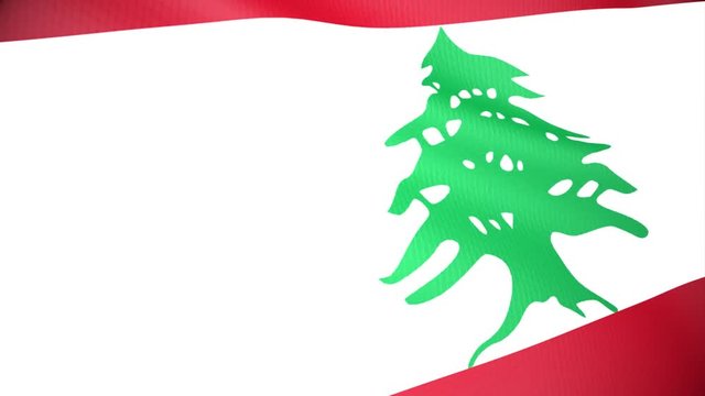 Videoanimation einer wehenden Flagge vom Libanon.