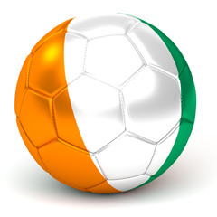 Fototapeta premium Soccer Ball With Ivorian Flag 3D Render
