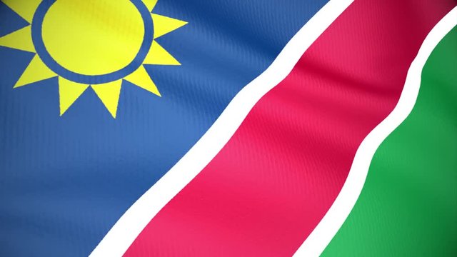 Videoanimation einer wehenden Flagge von Namibia.