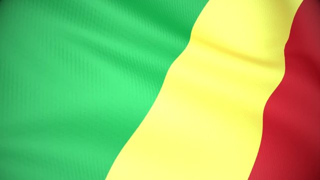 Videoanimation einer wehenden Flagge von der Republik Kongo.