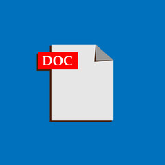 DOC file icon. Text document type. Modern flat design graphic illustration. Vector DOC icon