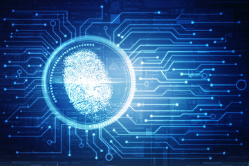 Fingerprint Scanning Technology Concept 2d Illustration