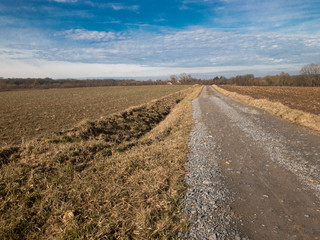 Fototapeta na wymiar Rural dirt road in Germany