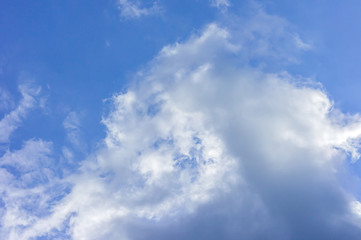blue sky with fluffy clouds background