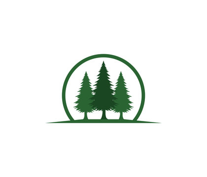 pine tree hotel resort woods park vector logo design