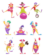 Clowns Icons Set © Macrovector