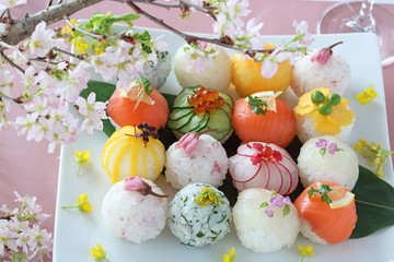 手まり寿司　お花見