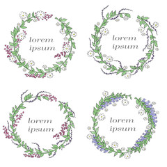 Vector linear frame with space for text holiday greetings, wedding, party invitation design template - decorative background for greeting card in linear style on white background