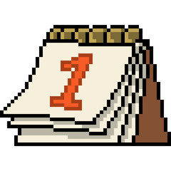 Obraz premium vector pixel art calendar