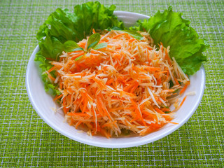 vitamin salad with celery root, carrots and apples
